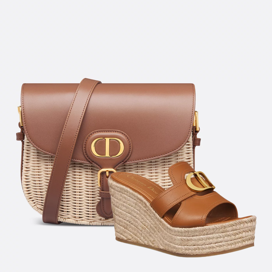 DIOR BOBBY MEDIUM BAG AND 30 MONTAIGNE WEDGE SANDALS SET