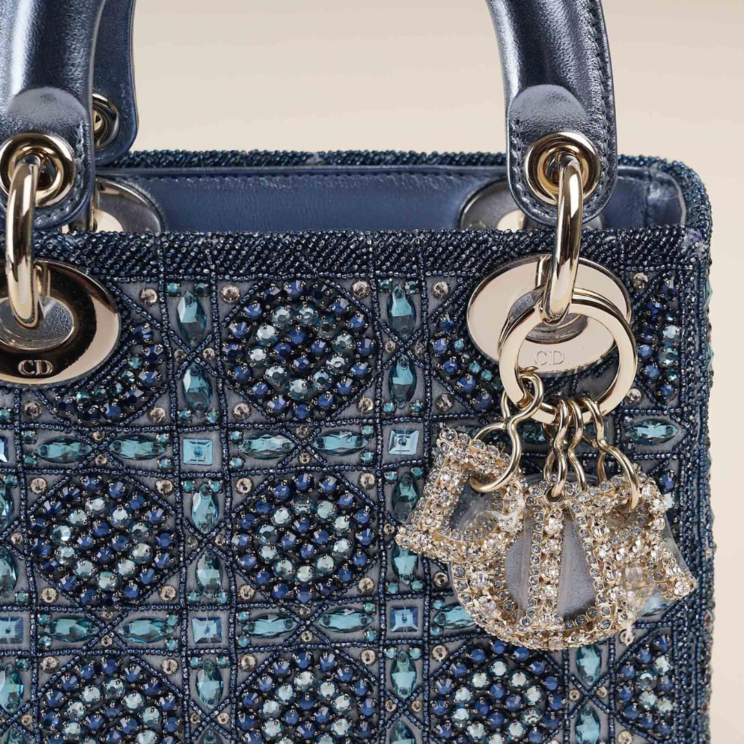 LADY DIOR MINI WITH PEARLS