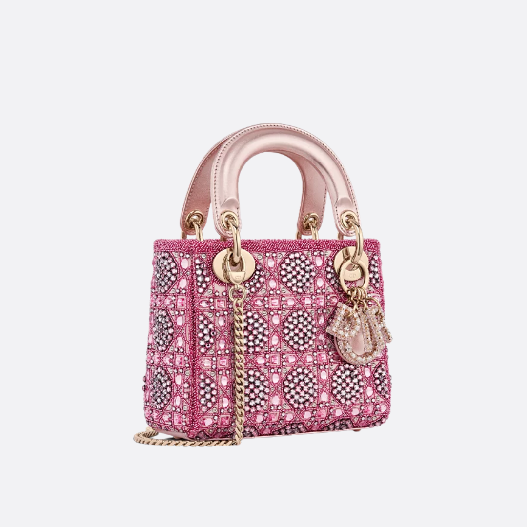LADY DIOR MINI WITH PEARLS