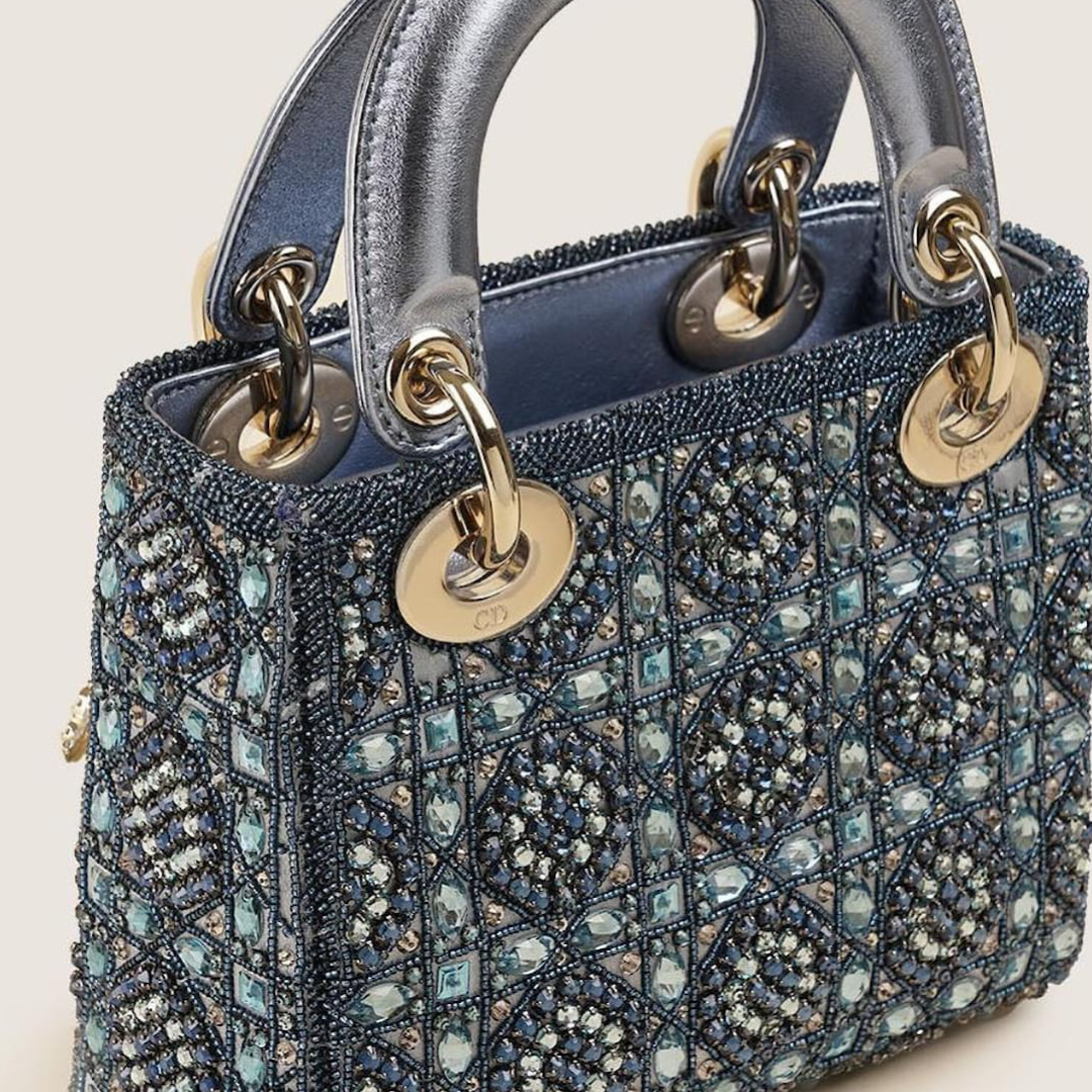 LADY DIOR MINI WITH PEARLS