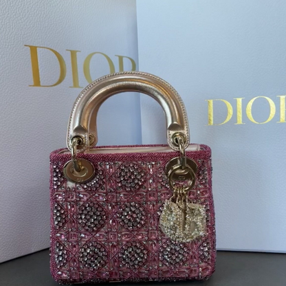 LADY DIOR MINI WITH PEARLS