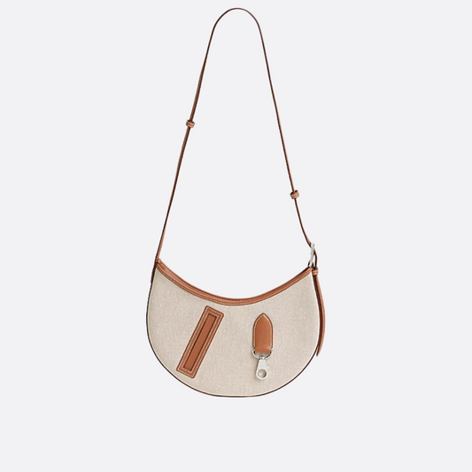 SMALL SADDLE BAG MADE OF FABRIC AND LEATHER BY HERMÈS
