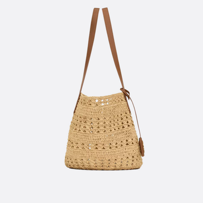 YVES SAINT LAURENT HAND BAG MADE OF RAFFIA