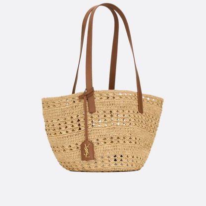 YVES SAINT LAURENT HAND BAG MADE OF RAFFIA