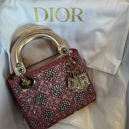 LADY DIOR MINI WITH PEARLS