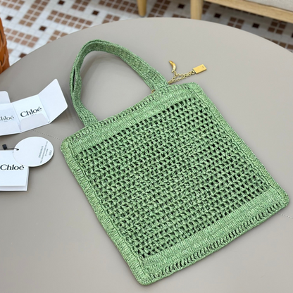 CHLOÉ SUMMER BANANA BAG MADE OF RAFFIA