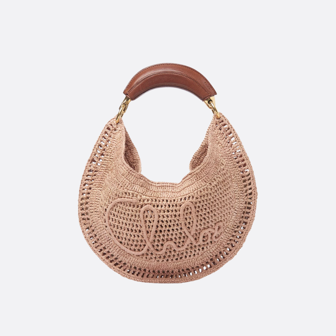 CHLOÉ SUMMER BANANA BAG MADE OF RAFFIA