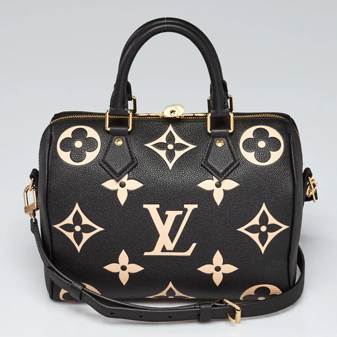LOUIS VUITTON SPEEDY BANDOULIÈRE 25 EMPREINTE BAG BLACK