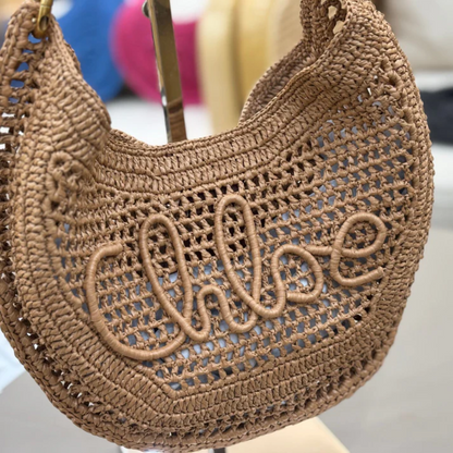 CHLOÉ SUMMER BANANA BAG MADE OF RAFFIA