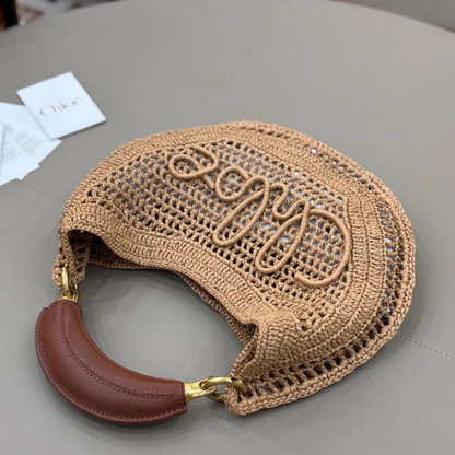 CHLOÉ SUMMER BANANA BAG MADE OF RAFFIA