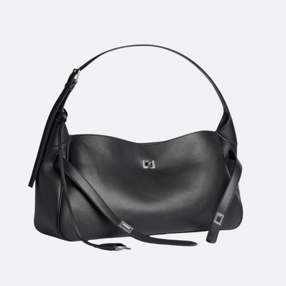 BALENCIAGA BEL AIR MEDIUM SHOULDER BAG IN BLACK CALFSKIN