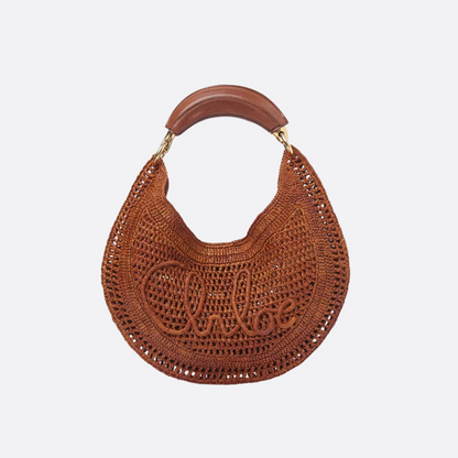 CHLOÉ SUMMER BANANA BAG MADE OF RAFFIA