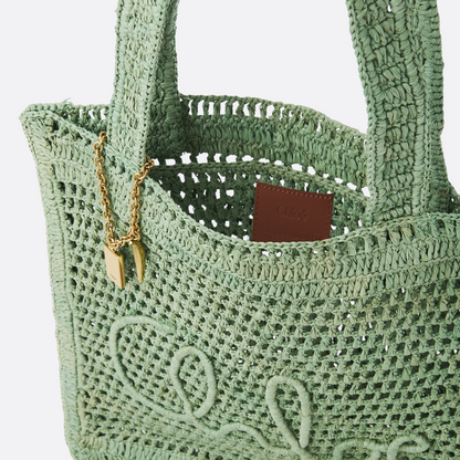 CHLOÉ SUMMER BANANA BAG MADE OF RAFFIA