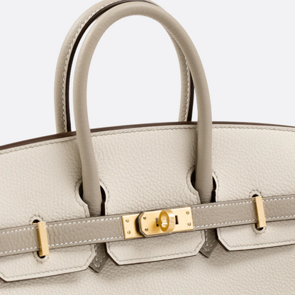 HERMÈS BIRKIN 25 HSS BAG IN CHALK / GRIS TOURTERELLE MADE OF TOGO LEATHER