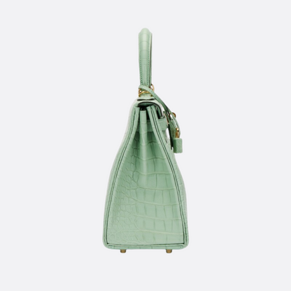 HERMÈS KELLY 28 – MATTE ALLIGATOR LEATHER VERT D’EAU (REVERSED STITCHES)