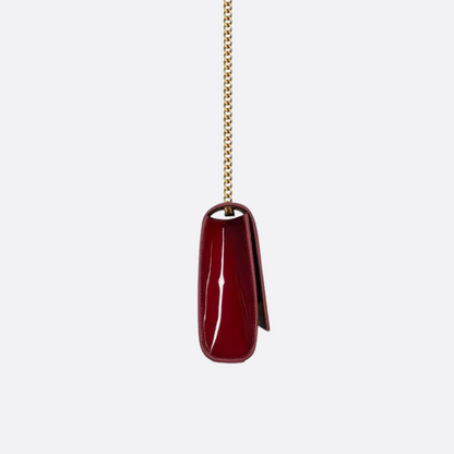 SAINT LAURENT KATE SMALL SHOULDER BAG IN LACQUERED LEATHER