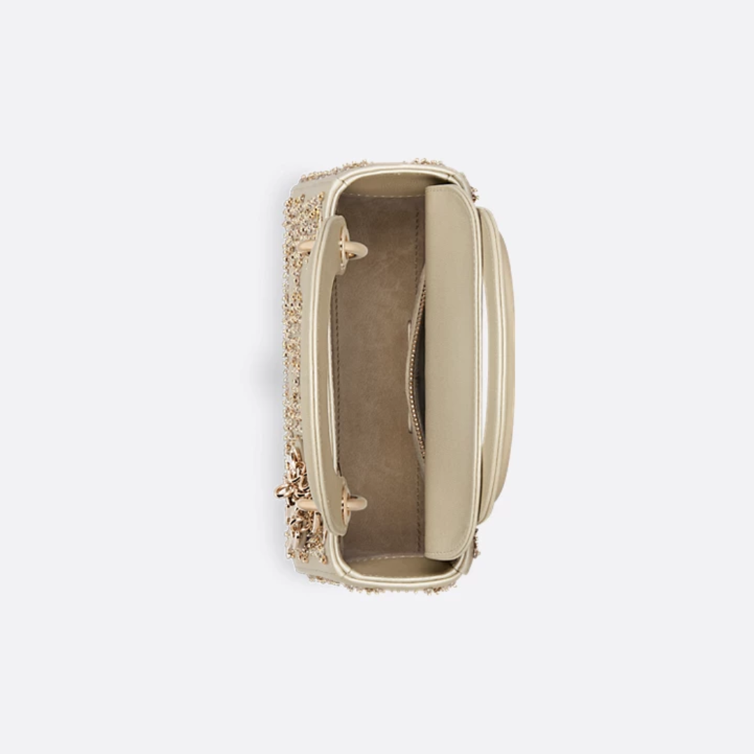 MINI LADY DIOR WITH PEARL EMBROIDERY