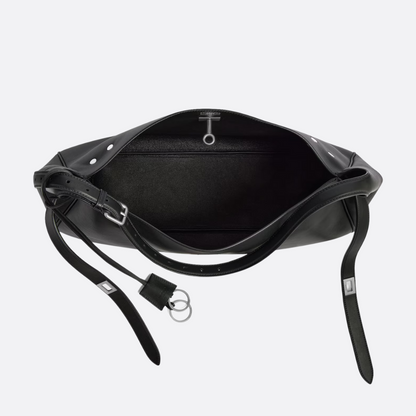 BALENCIAGA BEL AIR MEDIUM SHOULDER BAG IN BLACK CALFSKIN