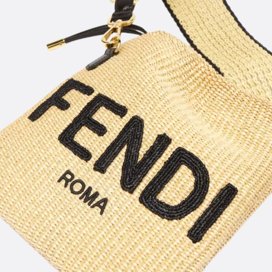 FENDI SMALL RAFFIA HANDBAG