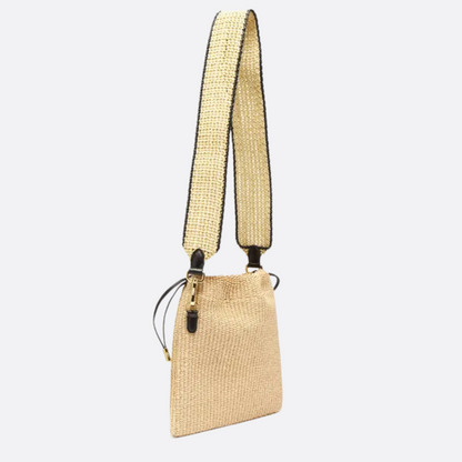 FENDI SMALL RAFFIA HANDBAG