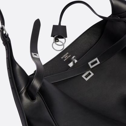 BALENCIAGA BEL AIR MEDIUM SHOULDER BAG IN BLACK CALFSKIN