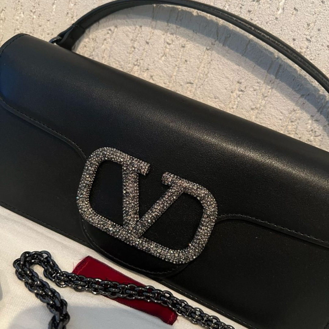 VALENTINO GARAVANI LOCÒ SMALL SHOULDER BAG WITH JEWEL LOGO