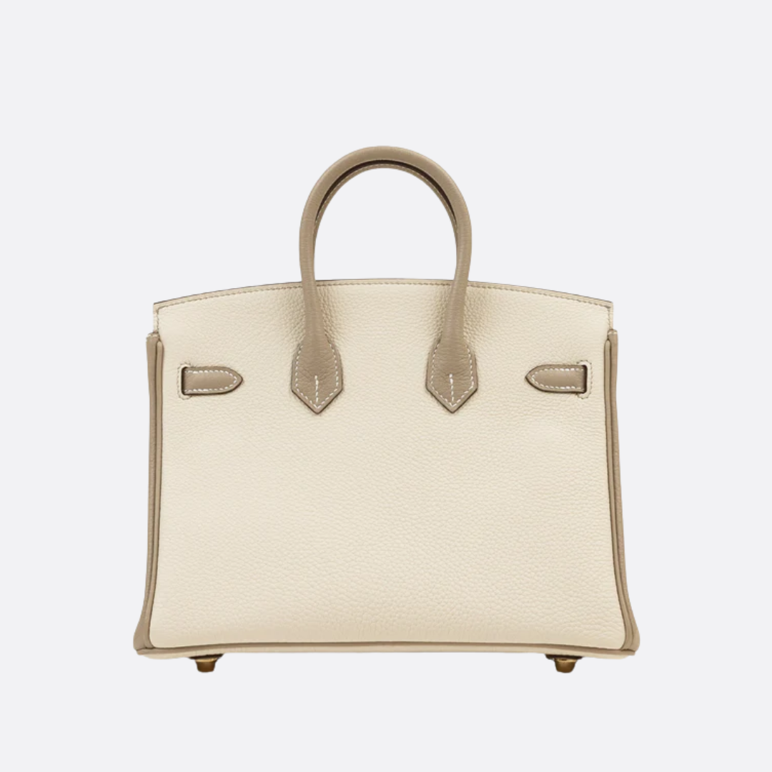 HERMÈS BIRKIN 25 HSS BAG IN CHALK / GRIS TOURTERELLE MADE OF TOGO LEATHER