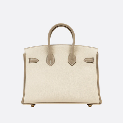 HERMÈS BIRKIN 25 HSS BAG IN CHALK / GRIS TOURTERELLE MADE OF TOGO LEATHER