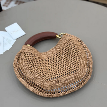 CHLOÉ SUMMER BANANA BAG MADE OF RAFFIA