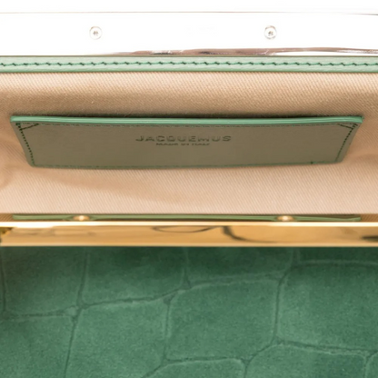 JACQUEMUS LE SALON CLUTCH IN SUEDE WITH CROCODILE EMBOSSING