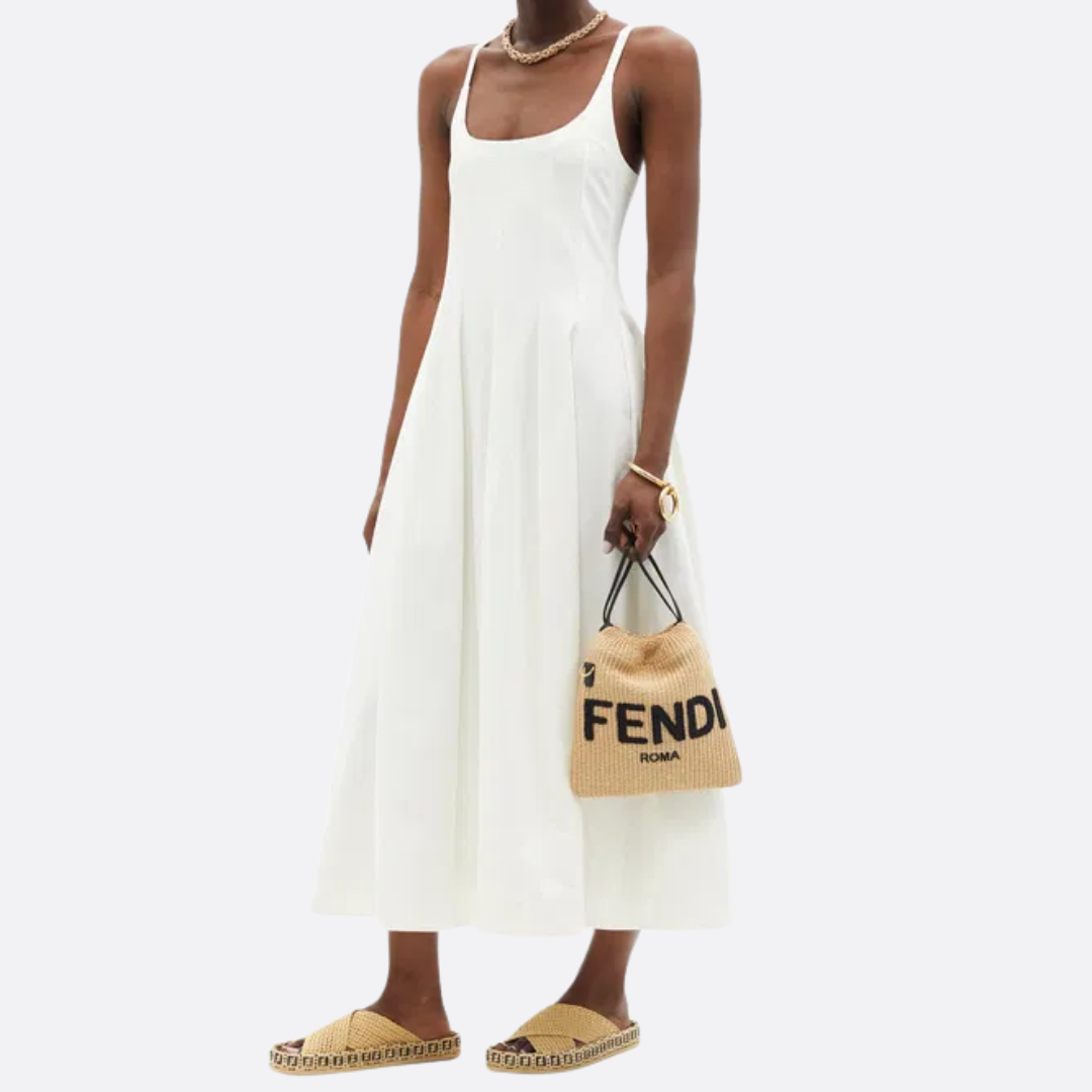 FENDI SMALL RAFFIA HANDBAG