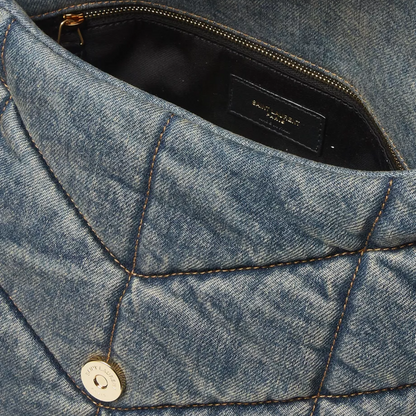 SAINT LAURENT LOULOU PUFFER BAG MADE OF QUILTED VINTAGE DENIM