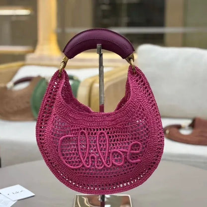 CHLOÉ SUMMER BANANA BAG MADE OF RAFFIA