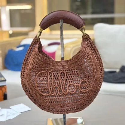 CHLOÉ SUMMER BANANA BAG MADE OF RAFFIA
