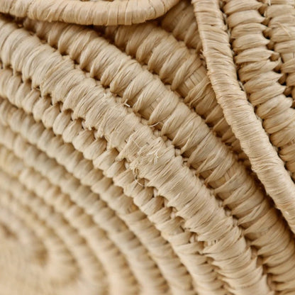 CÉLINE CLASSIC SMALL PANIER HAND BAG MADE OF RAFFIA AND CALFSKIN