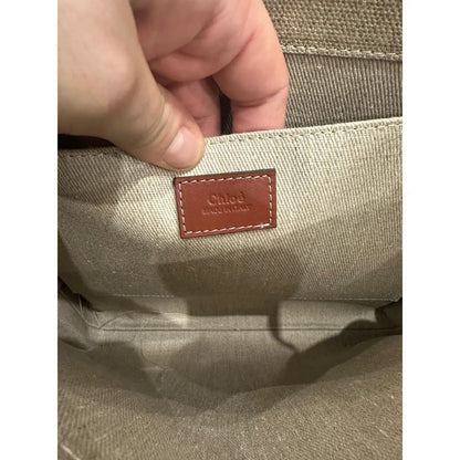 CHLOÉ WOODY TOTE BAG MADE OF LINEN