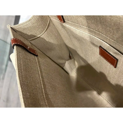 CHLOÉ WOODY TOTE BAG MADE OF LINEN